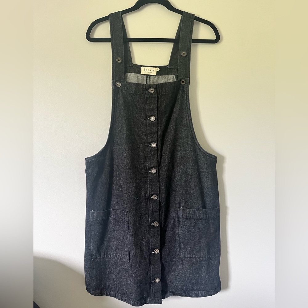 Ellison Dark Denim Overall Dress